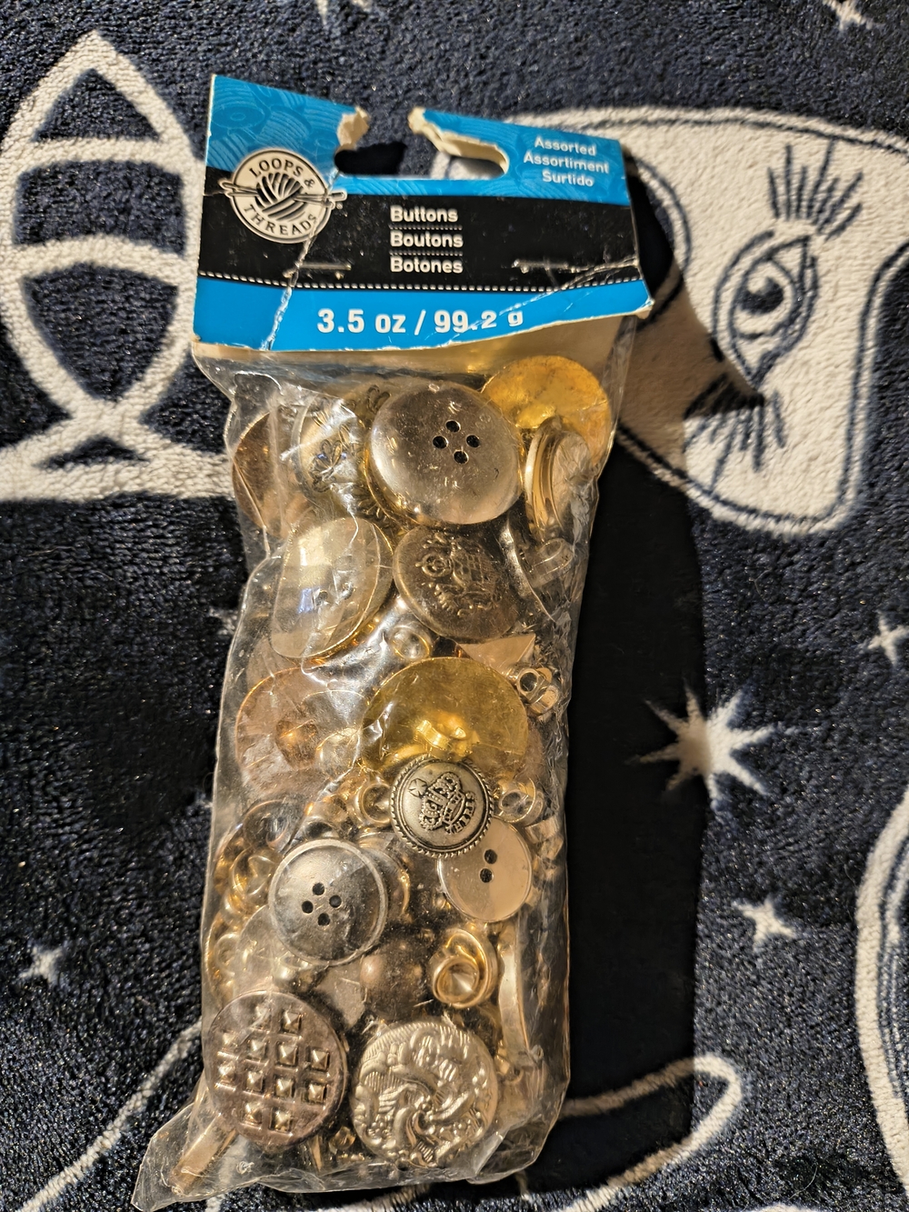 Loops & Threads Assorted Metal Buttons - Gold & Silver Mix